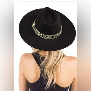 Black Greek Key Fedora
